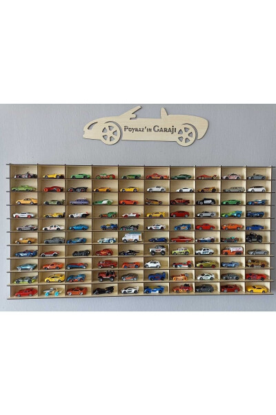 Wooden Car Shelf 100pcs Horizontal Maple (cream) Color (Suitable for Hotwheels And Matchbox Cars) - CRDESIGN