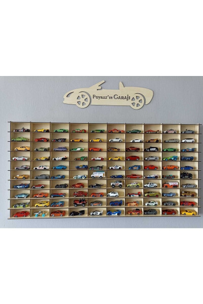 Wooden Car Shelf 100pcs Horizontal Maple (cream) Color (Suitable for Hotwheels And Matchbox Cars) - CRDESIGN (1)