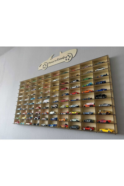 Wooden Car Shelf 100pcs Horizontal Maple (cream) Color (Suitable for Hotwheels And Matchbox Cars) - 4