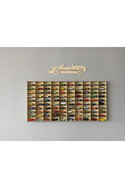 Wooden Car Shelf 100pcs Horizontal Maple (cream) Color (Suitable for Hotwheels And Matchbox Cars) - 5