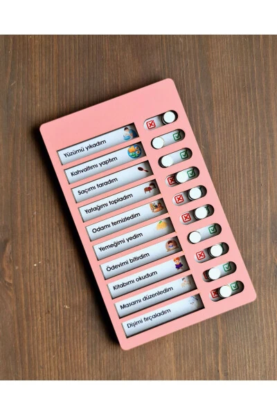 Wooden Child Daily Routine Checklist Control List Educational Toy Wooden To-Do List - Modazone