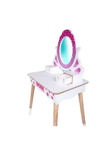 Wooden Children's Makeup Table Set Çg68-t3006 Pink - 3