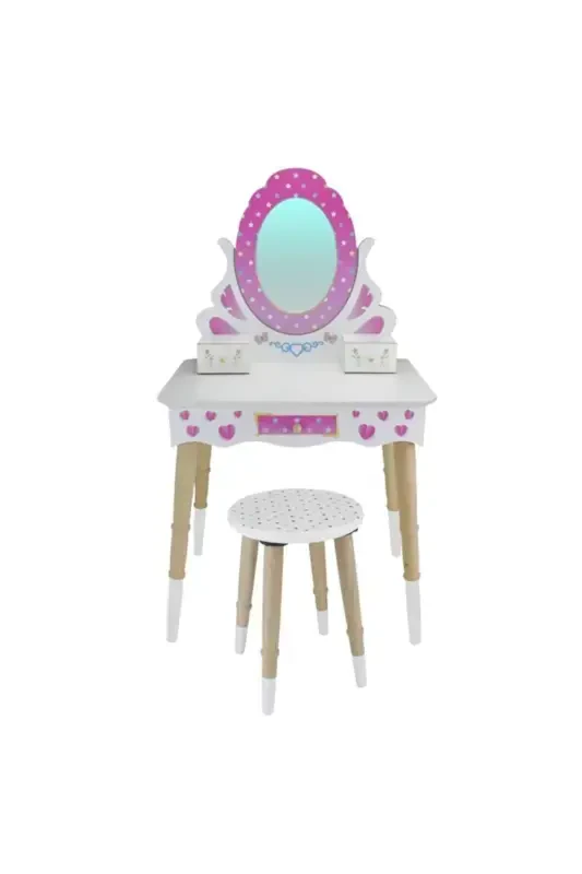 Wooden Children's Makeup Table Set Çg68-t3006 Pink - 4