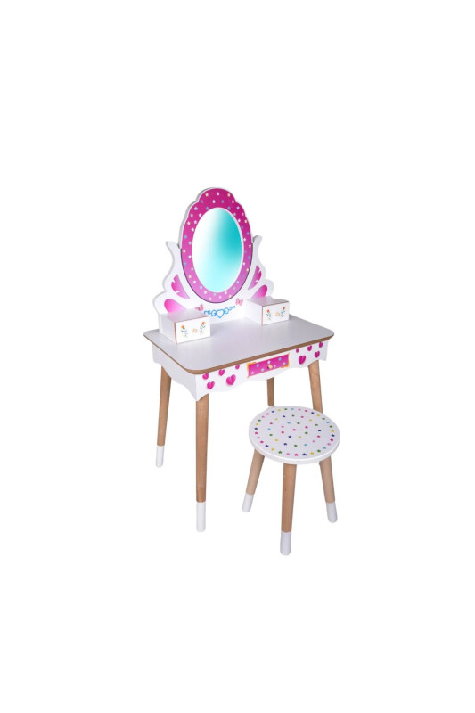 Wooden Children's Makeup Table Set Çg68-t3006 Pink - 1