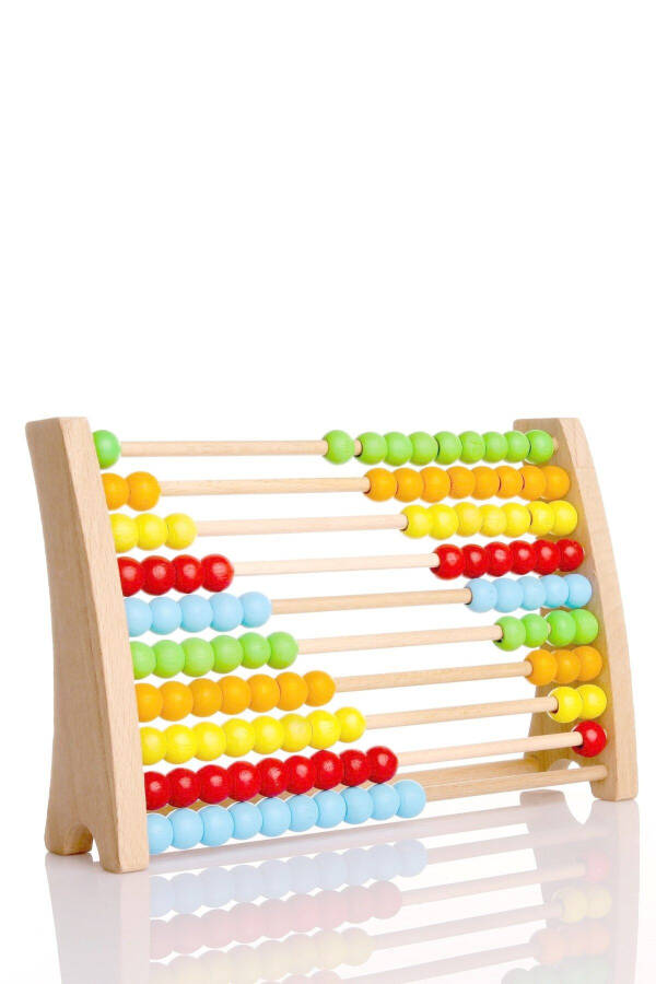 Wooden Colored Bead Abacus Educational Montessori Toy - 7