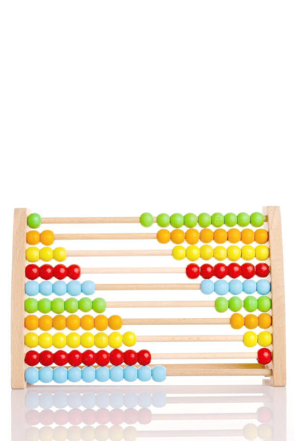 Wooden Colored Bead Abacus Educational Montessori Toy - 2