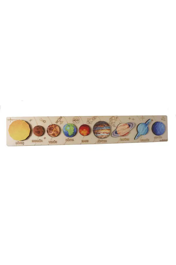 Wooden Colored Solar System and Planets - 2