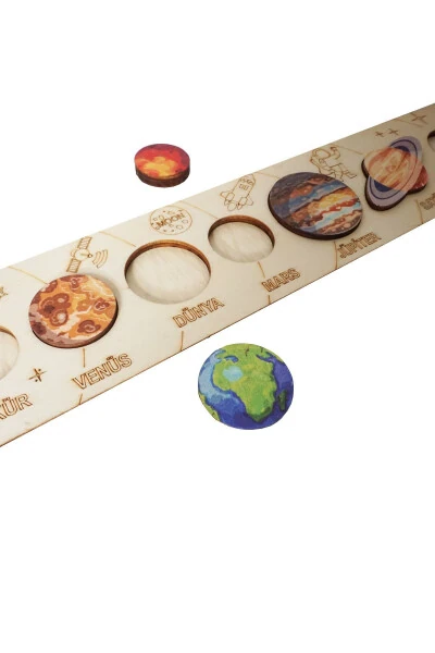 Wooden Colored Solar System and Planets - 3