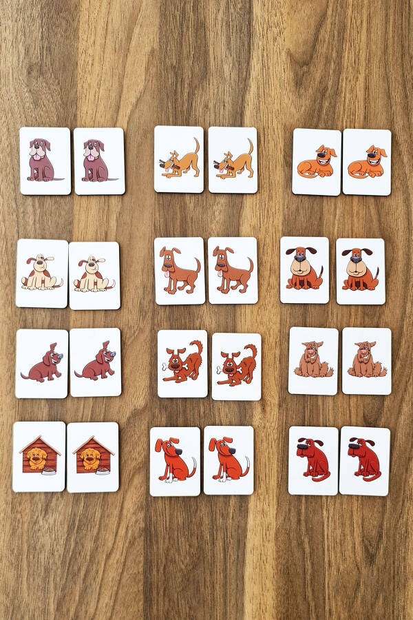 Wooden Dog Intelligence Card Matching Game Preschool Educational Material - 4