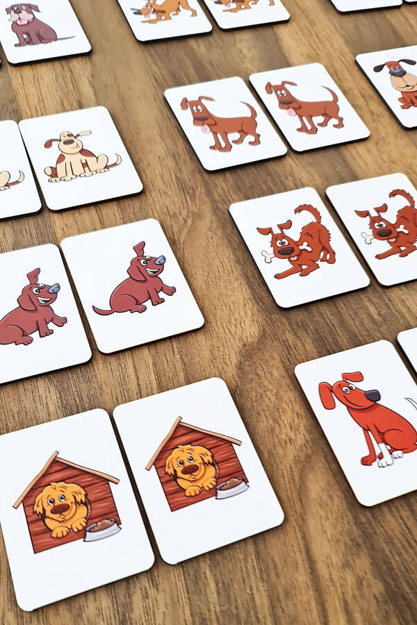 Wooden Dog Intelligence Card Matching Game Preschool Educational Material - 5