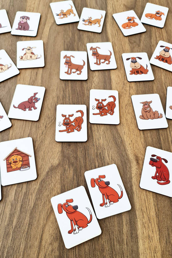 Wooden Dog Intelligence Card Matching Game Preschool Educational Material - 7