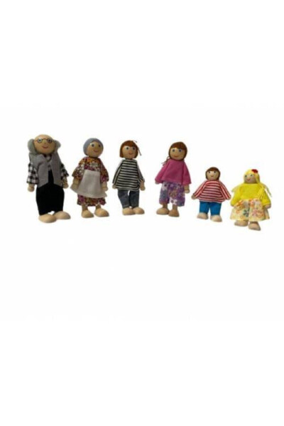 Wooden Doll Family Set - 6 Pieces - Waldorf - 11