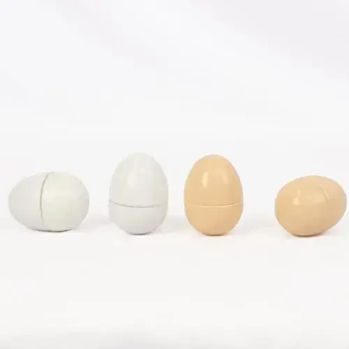 Wooden Eggs, 4PCS Easter Egg Cutting Toys Wooden Play Food Pretend Play Food Sets for Kids Early Development, Christmas Birthday Gifts - 6