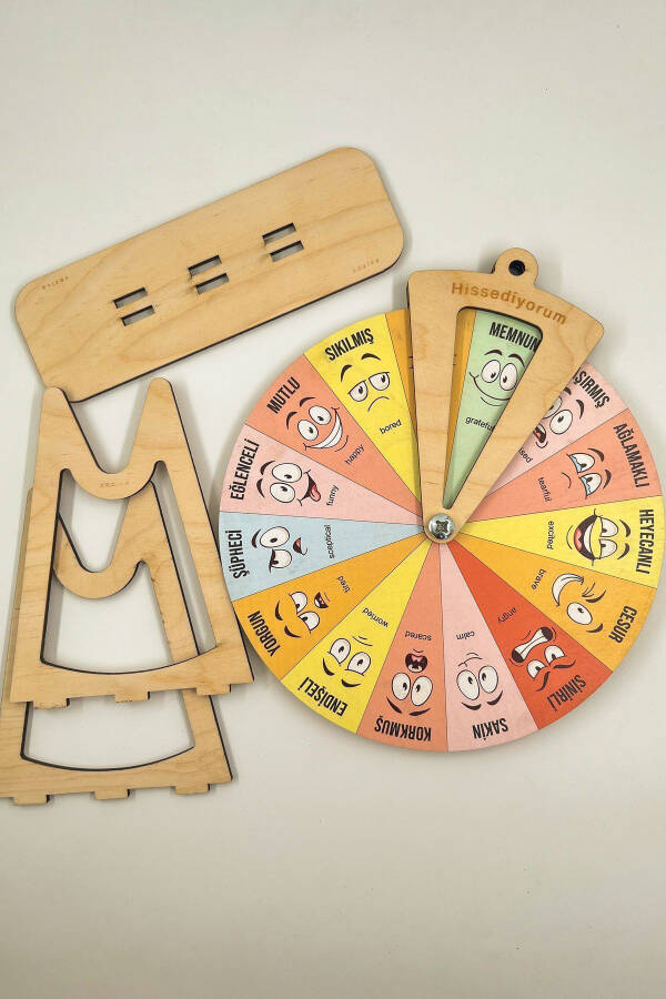 Wooden Emotion Wheel Toy, Montessori Emotion Chart, Little Kid Gift - 18