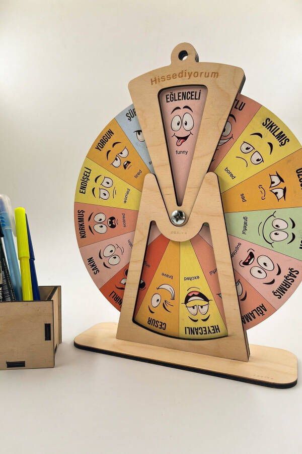 Wooden Emotion Wheel Toy, Montessori Emotion Chart, Little Kid Gift - 15