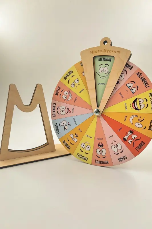 Wooden Emotion Wheel Toy, Montessori Emotion Chart, Little Kid Gift - 4