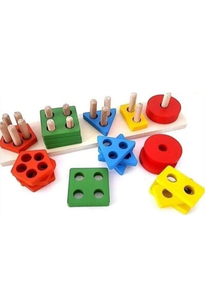 Wooden Geometric Shapes Educational Intelligence Developing Children's Toy - 9