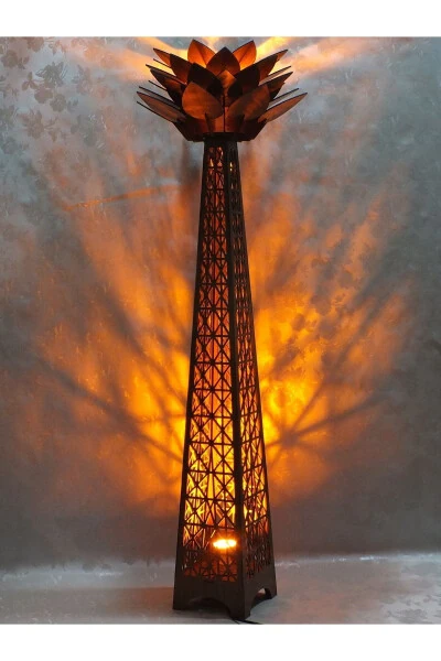 Wooden Home Decoration Night Lamp Lotus Flower Base Floor Lamp - GENEL MARKALAR