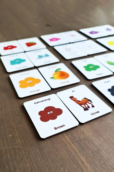 Wooden Intelligence Cards Matching Game Wooden Puzzle Toy (colors) - Modazone (1)