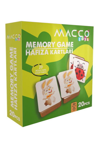 Wooden Memory Cards 20 Pieces Educational Montessori Toy - 1