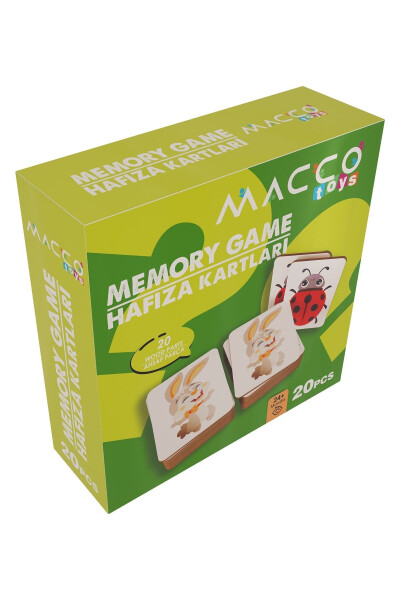 Wooden Memory Cards 20 Pieces Educational Montessori Toy - 3