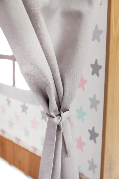 Wooden Montessori Children's Play Tent House Teepee Toy Natural Pink - MINERA (1)