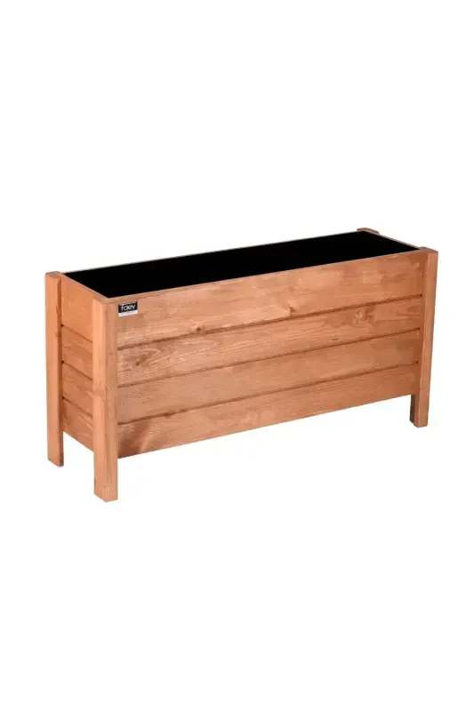 Wooden Outdoor Planter Decorative Large Size Ready Assembled 100cm X 30cm Height 50cm-Pnotex Oak - 1
