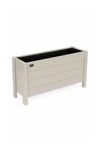 Wooden Outdoor Planter Decorative Planter Large Size Pre-Assembled 100cm X 30cm Height 50cm Cashmere Color - Cashmere Color - 3