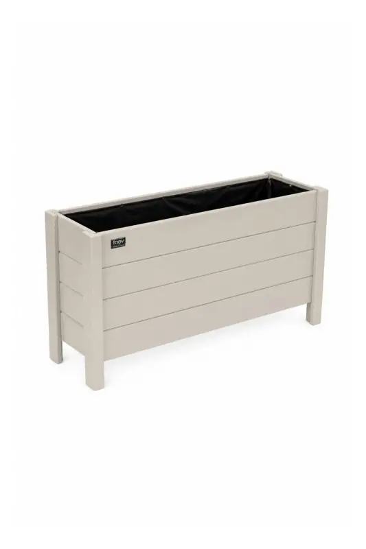 Wooden Outdoor Planter Decorative Planter Large Size Pre-Assembled 100cm X 30cm Height 50cm Cashmere Color - Cashmere Color - 3