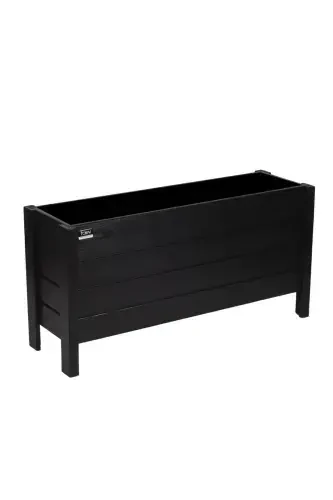 Wooden Outdoor Planter Decorative Pot Large Size Ready Assembled 100cm X 30cm Height 50cm-Black - 1