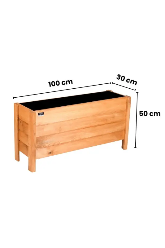 Wooden Outdoor Planter Decorative Pot Large Size Ready Assembled 100cm X 30cm Height 50cm-Light Oak - 2