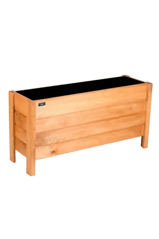 Wooden Outdoor Planter Decorative Pot Large Size Ready Assembled 100cm X 30cm Height 50cm-Light Oak - Modazone