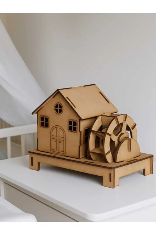 Wooden Paintable Model Toy and Painting Set, Wooden Puzzle Toy Windmill-Windmill - 1