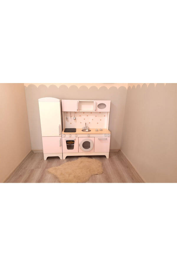 Wooden Play Kitchen with Refrigerator and Lights (xxl) - 22