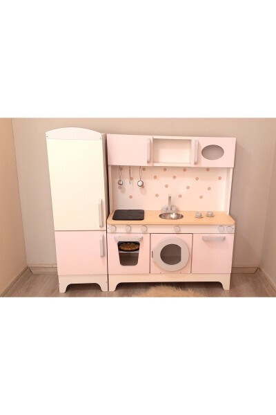 Wooden Play Kitchen with Refrigerator and Lights (xxl) - 11