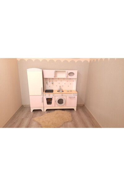 Wooden Play Kitchen with Refrigerator and Lights (xxl) - 12