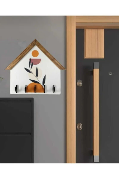 Wooden Plexiglass Hanging Bohemian Themed UV Digital Printed Wall Key Holder - 9