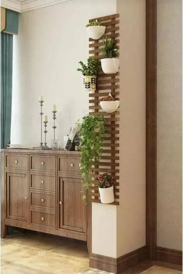 Wooden Pot Hanger Flower Stand Decorative Wall Decor - 2