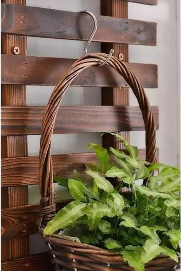 Wooden Pot Hanger Flower Stand Decorative Wall Decor - 3