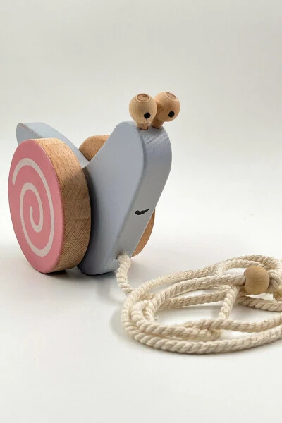 Wooden Snail Toy, Little Wooden Playmate, Pull Toy - 3