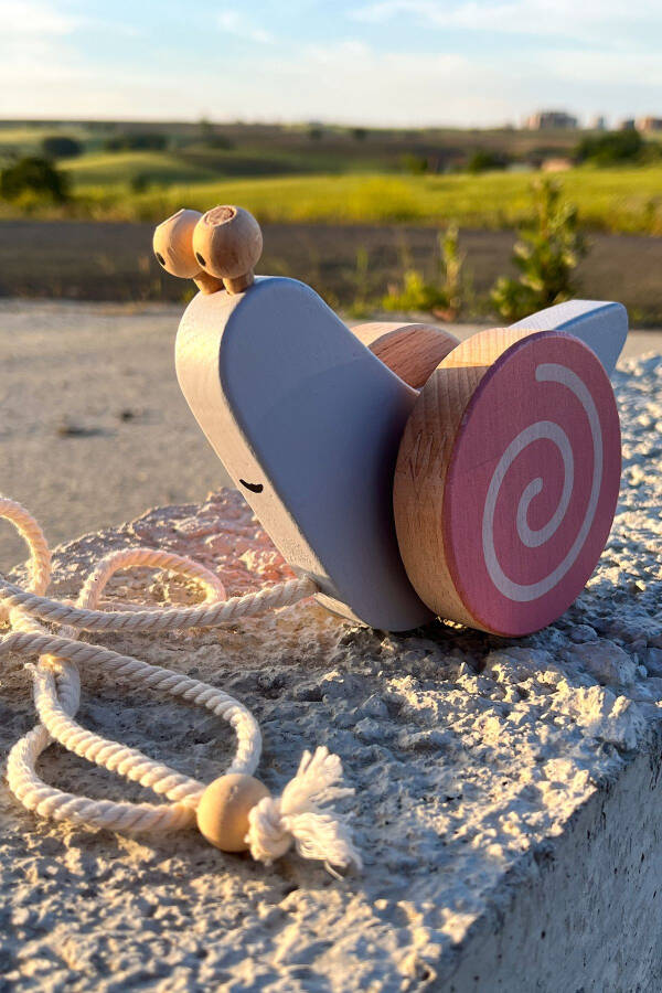 Wooden Snail Toy, Little Wooden Playmate, Pull Toy - 2
