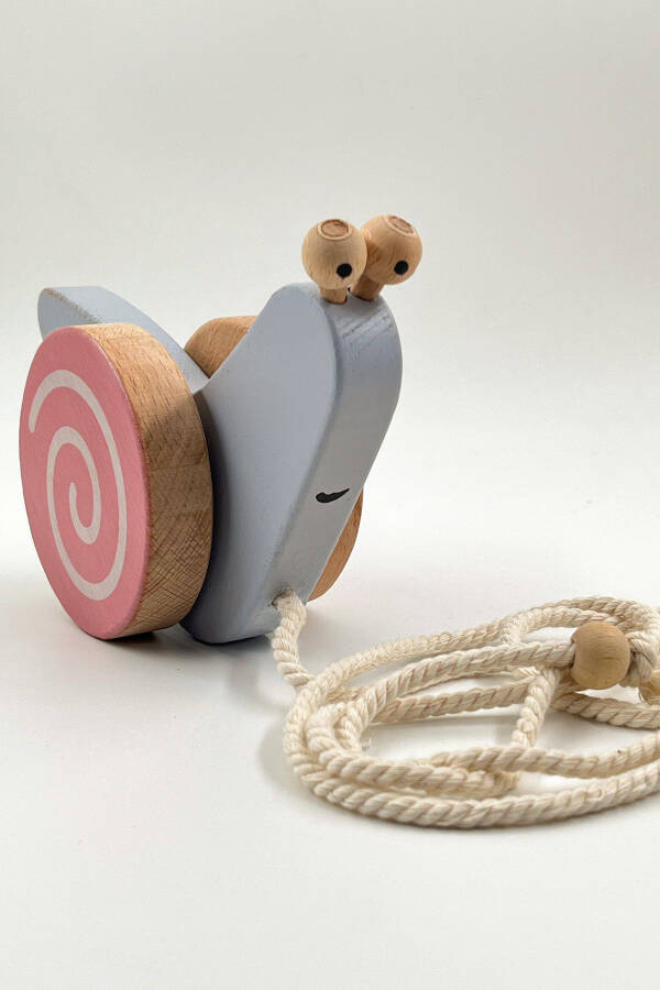 Wooden Snail Toy, Little Wooden Playmate, Pull Toy - 3