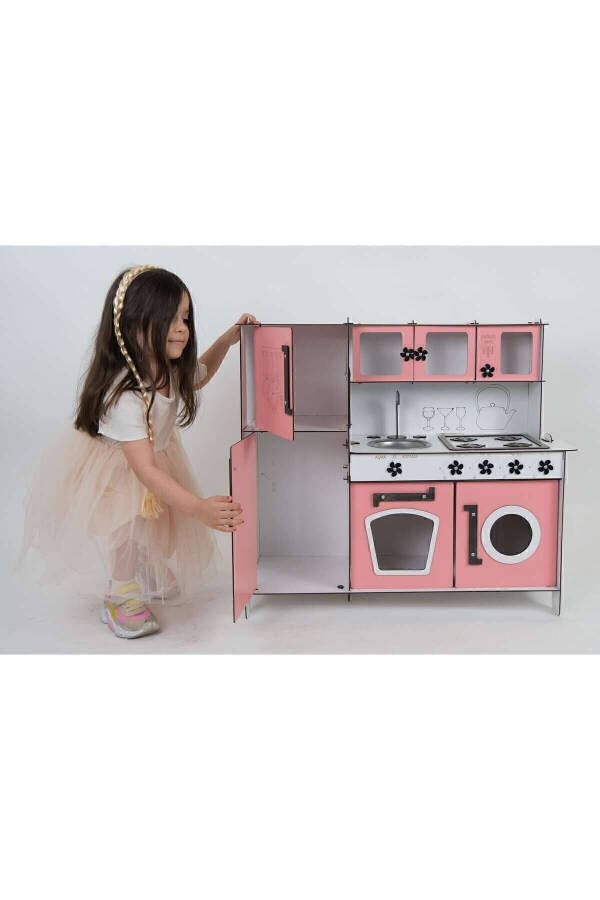 Wooden Toy Kitchen with Refrigerator - 46
