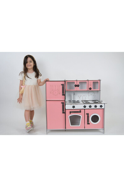 Wooden Toy Kitchen with Refrigerator - 37