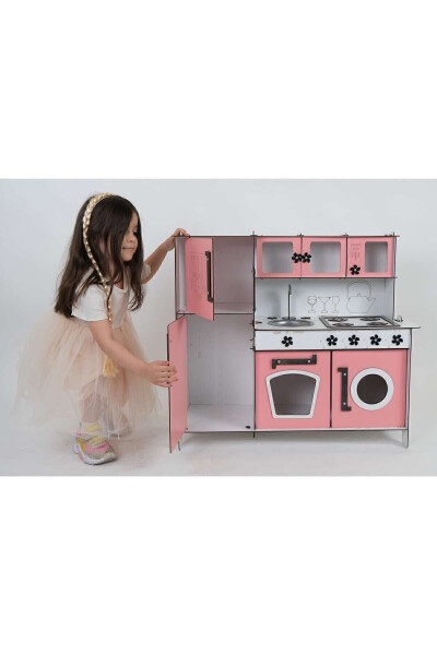 Wooden Toy Kitchen with Refrigerator - 11