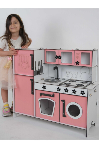 Wooden Toy Kitchen with Refrigerator - 2