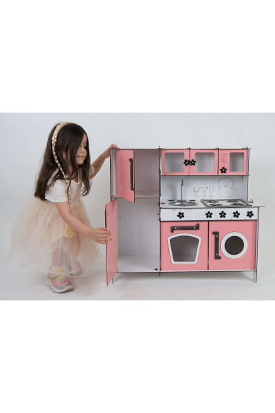 Wooden Toy Kitchen with Refrigerator - 3