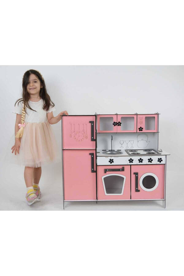 Wooden Toy Kitchen with Refrigerator - 6