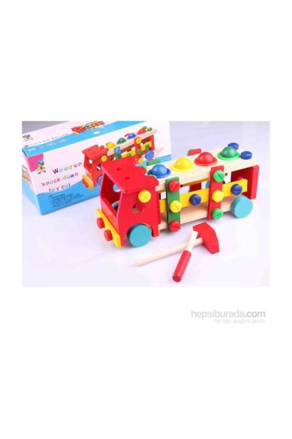 Wooden truck, puzzle, brain development toy. - 1