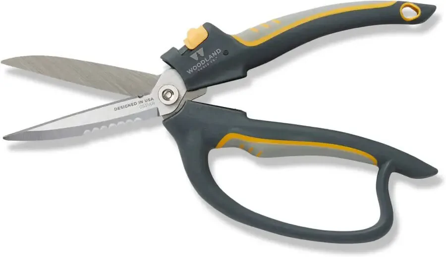 Woodland Tools Co. Super Duty Utility Snip, Multi-purpose Stainless Steel Hand Tool, Garden Shears, Seed Soil Mulch Bag Opener, Rope Wire Twine Burlap Cutter, Stem Pruner, Branch Shear 01-1003-100 - 2